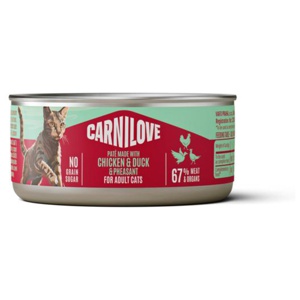 Carnilove Cat Paté 6 x 100 g - Kyckling, anka & fasan produkt bild