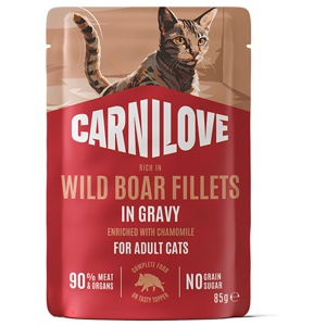 Carnilove Cat Pouch Gravy rich in Wild Boar enriched with Chamomile - 85 g produkt bild