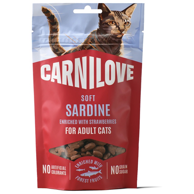 Carnilove Cat Soft Snack Sardine enriched with Strawberry 50 g