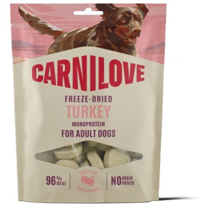 Carnilove Dog Freeze Dried Snack - Ekonomipack: 4 x 60 g kalkon produkt bild