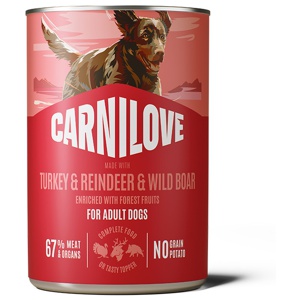 Carnilove Dog i paté 6 x 400 g - Kalkon, ren & vildsvin produkt bild