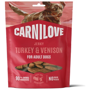 Carnilove Dog Jerky Turkey with Venison 100 g produkt bild