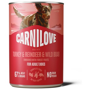 Carnilove Dog Paté Turkey Reindeer & Wildboar Våtfoder för hund 6x400g produkt bild