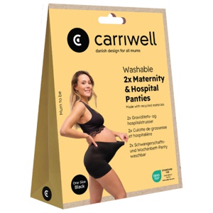Carriwell Washable Maternity & Hospital Panties, Onesize, svart, 2 stk. produktbilde