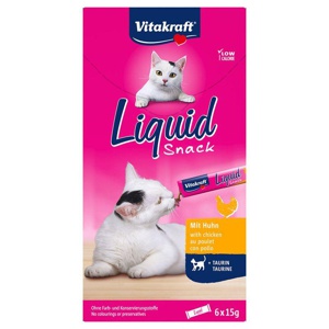 Cat Liquid Snack fjerkræ, taurin 6x15g produktbillede