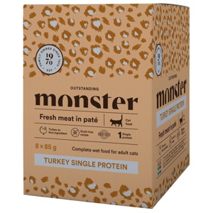 Monster Cat Pouches Adult Turkey Våtfoder till Katt 16 x 85 g produkt bild
