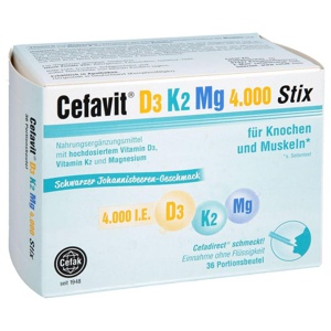 CEFAVIT D3 K2 Mg 4.000 I.E. Stix Granulat Produktbild
