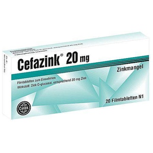 Cefazink 20 mg Filmtabletten Produktbild