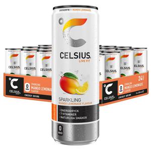 Celsius Mango Lemonade 355 ml 24-pack produkt bild