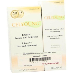 Celyoung Intensiv Fersen- und Fußcreme + Balsam Kombipackung, 1 St Kombipackung Produktbild