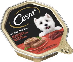 Cesar 28 x 150 g portionsform - Classic med saftigt nötkött & lever produkt bild