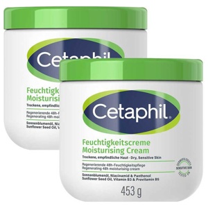 Cetaphil Feuchtigkeitscreme für trockene, empfindliche Haut, 2x456 ml Creme Produktbild