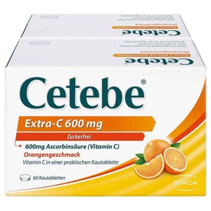 Cetebe Extra-C 600 mg Kautabletten, 120 St Kautabletten Produktbild