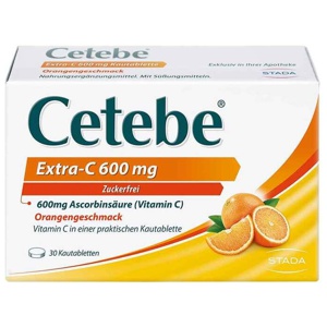 Cetebe Extra-C 600 mg Kautabletten, 30 St Kautabletten Produktbild