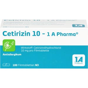 CETIRIZIN 10-1A Pharma Filmtabletten Produktbild