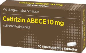 Cetirizin ABECE filmdragerad tablett 10 mg 10 st produkt bild