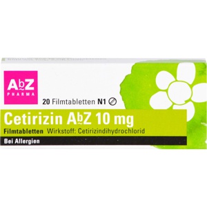 CETIRIZIN AbZ 10 mg Filmtabletten Produktbild
