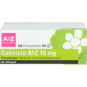 CETIRIZIN AbZ 10 mg Filmtabletten Produktbild