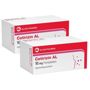 Cetirizin AL 10 mg Filmtabletten, 2x100 St Filmtabletten Produktbild