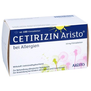 CETIRIZIN Aristo bei Allergien 10 mg Filmtabletten Produktbild