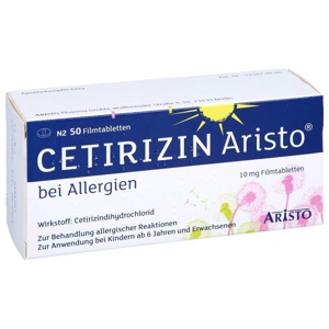 CETIRIZIN Aristo bei Allergien 10 mg Filmtabletten Produktbild