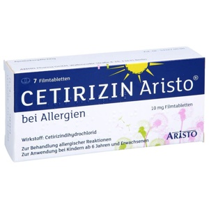 CETIRIZIN Aristo bei Allergien 10 mg Filmtabletten Produktbild