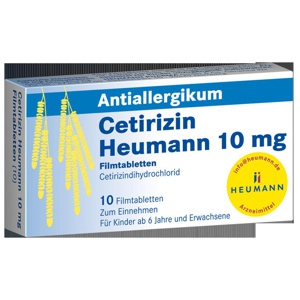 Cetirizin HEUMANN 10 mg Filmtabletten, 10 St Filmtabletten Produktbild