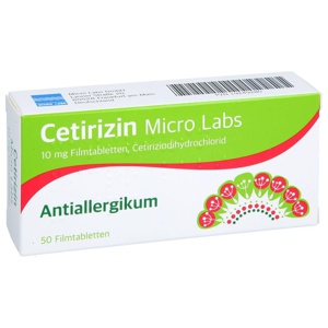 CETIRIZIN Micro Labs 10 mg Filmtabletten Produktbild