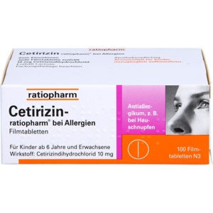 CETIRIZIN-ratiopharm bei Allergien 10 mg Filmtabl. Produktbild