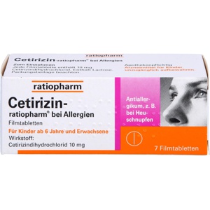CETIRIZIN-ratiopharm bei Allergien 10 mg Filmtabl. Produktbild
