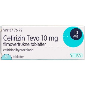 Cetirizin Teva 10 mg 50 stk produktbillede