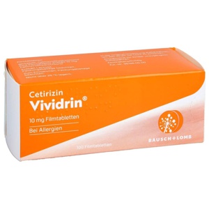 CETIRIZIN Vividrin 10 mg Filmtabletten - Effektive Linderung bei Allergiesymptomen Produktbild