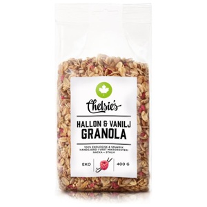 Chelsie's Hallon & Vanilj Granola 400 g produkt bild
