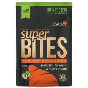 Cherky Foods Super Bites Eco Pork Pistachio Tumeric & Sweet Potato 30 g produktbillede