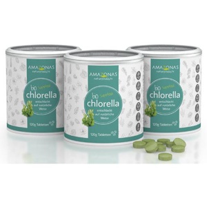 Chlorella Bio 100% pur a 400 mg Tabletten vegan, 3X120 g Tabletten Produktbild