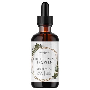 Chlorophyll-Tropfen aus Alfalfa Nordic Pure, 100 ml Tropfen zum Einnehmen Produktbild