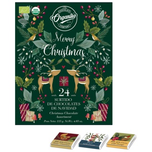 Chokladkalender Merry Christmas 24 bitar - Chocolate Organico produkt bild