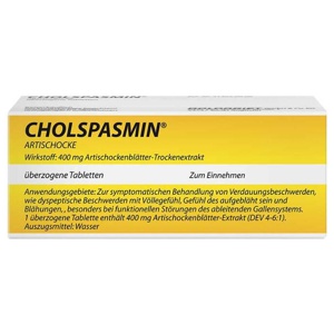 Cholspasmin Artischocke überzogene Tabletten, 50 St Überzogene Tabletten Produktbild