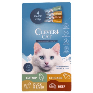 Clever Cat Creamy Mixed Flavours 4 x 15 g produkt bild