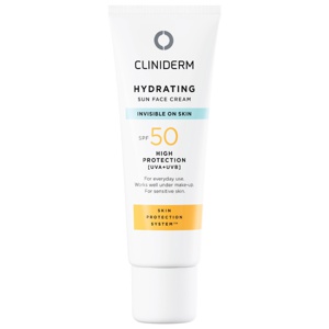 Cliniderm Hydrating Sun Face Cream SPF50, 40 ml produktbilde