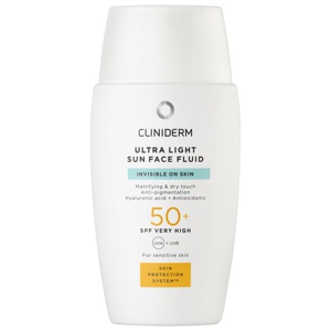 Cliniderm Sun Ultra Light Face Fluid solkrem SPF50+ 40 ml produktbilde