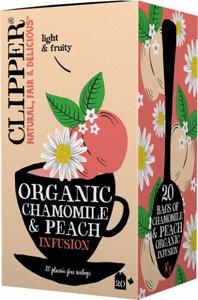 Clipper Organic Chamomile & Peach 20 tepåsar produkt bild