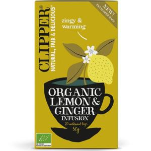 Clipper Tea Lemon & Ginger Infusion EKO 20 påsar produkt bild