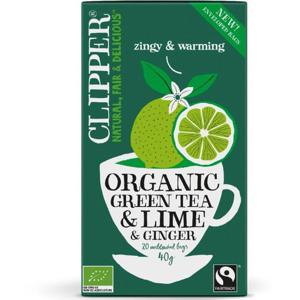Clipper Green Tea Lime & Ginger EKO 20 påsar produkt bild