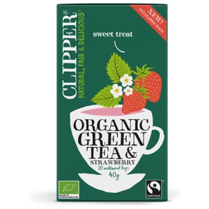 Clipper Organic Green Tea Strawberry 20 st produkt bild