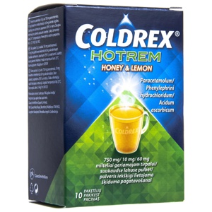 Coldrex hotrem honey & lemon suukaudne lahuse pulber 750mg+10mg+60mg n10 toote pilt