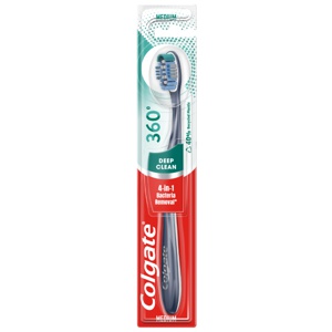 Colgate 360 Optic White Tandbørste - Medium - Lilla produktbillede