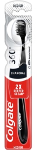 Colgate 360 Black tandbørste medium 1 stk. produktbillede