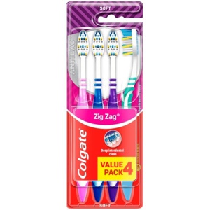 Colgate Zig-Zag Antibac Soft Tandbørste - 4-pak produktbillede