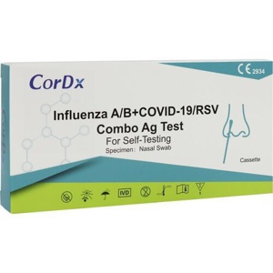CorDX 4 in 1 Kombi-Test Influenza A/B, COVID-19 + RSV Produktbild